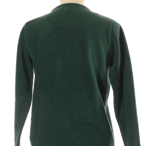 Vintage Embroidered snowman emerald Green fleece sweatshirt crewneck large - Picture 6 of 7